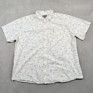 Ariat Edison Western Rodeo Print Shirt 3XL White Tan Short Sleeve Button Up